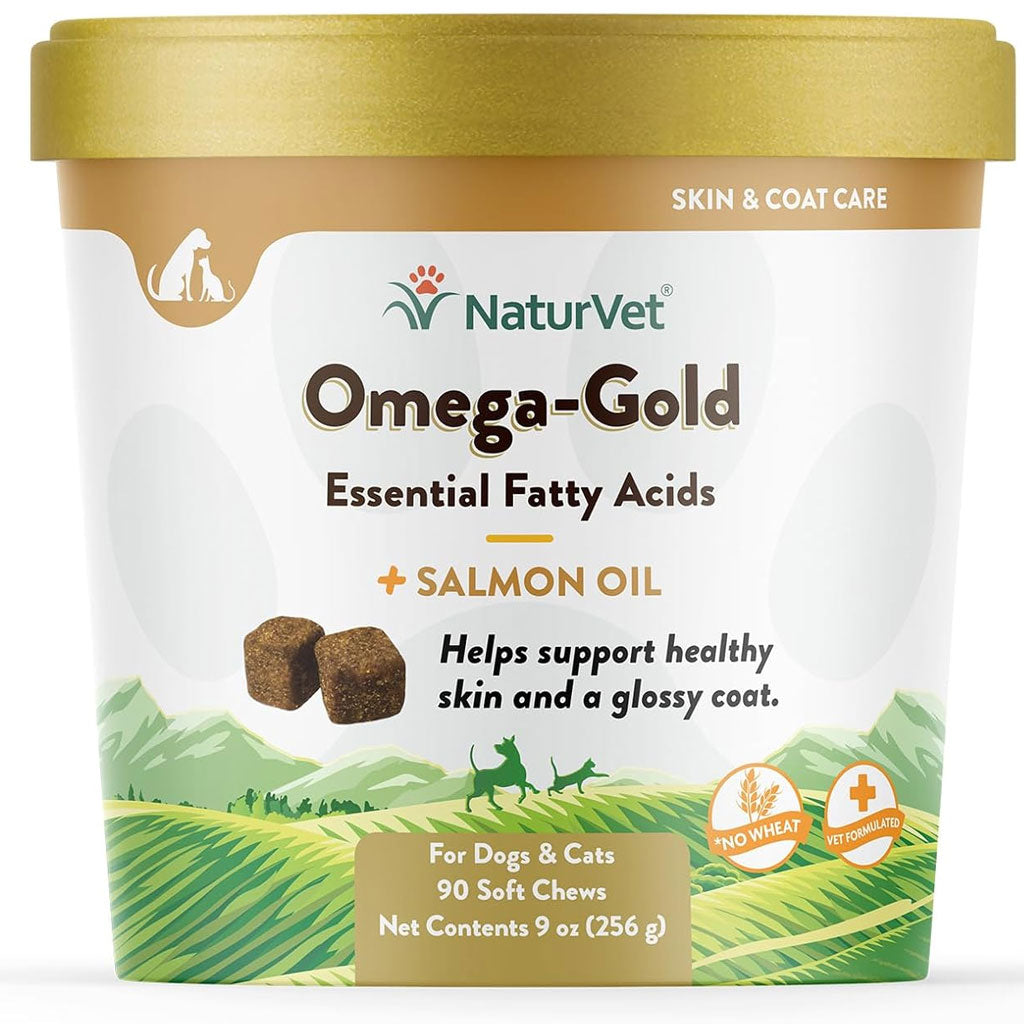 NaturVet Omega-Gold Essential Fatty Acids with Salmon Oil for Dogs & Cats