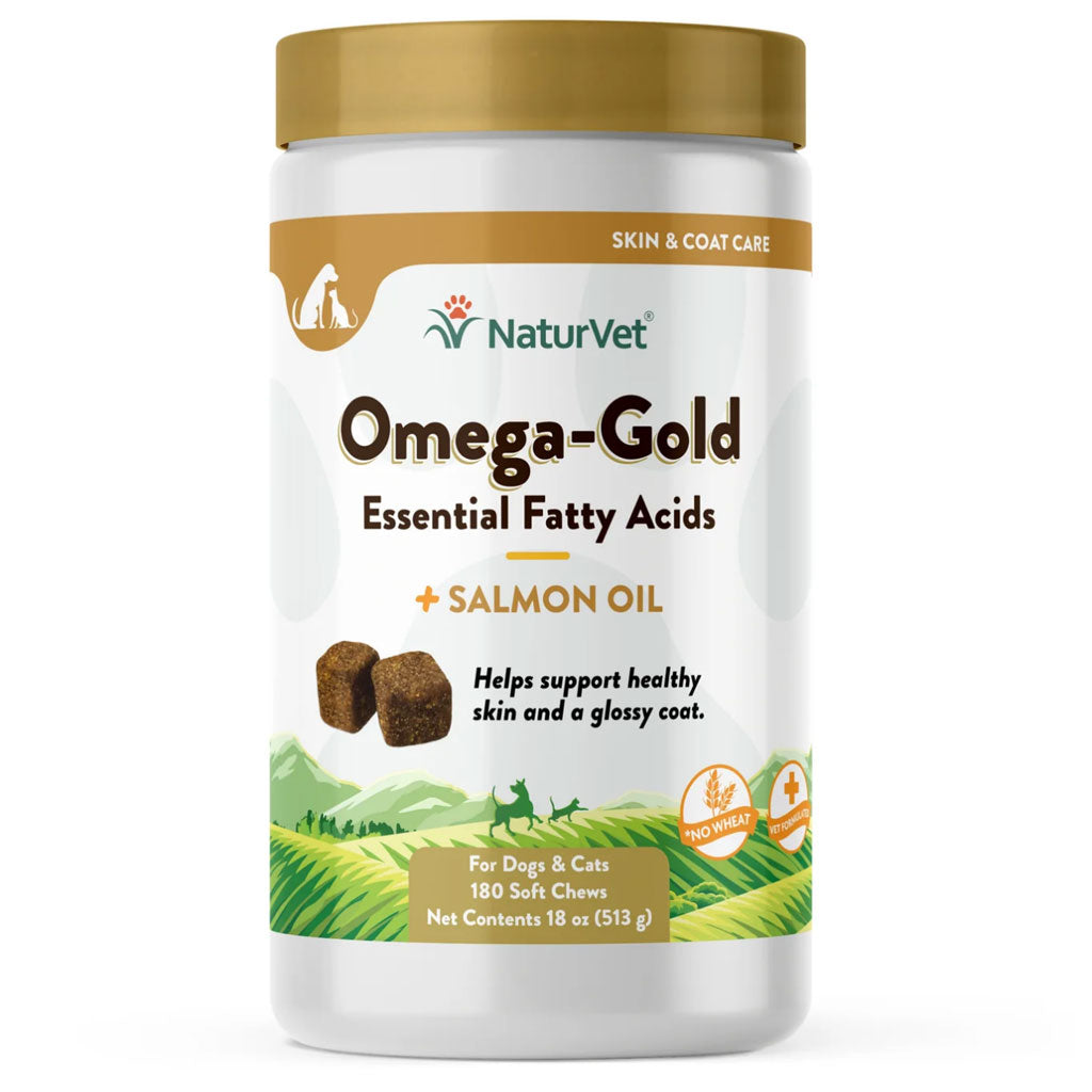 NaturVet Omega-Gold Essential Fatty Acids with Salmon Oil for Dogs & Cats