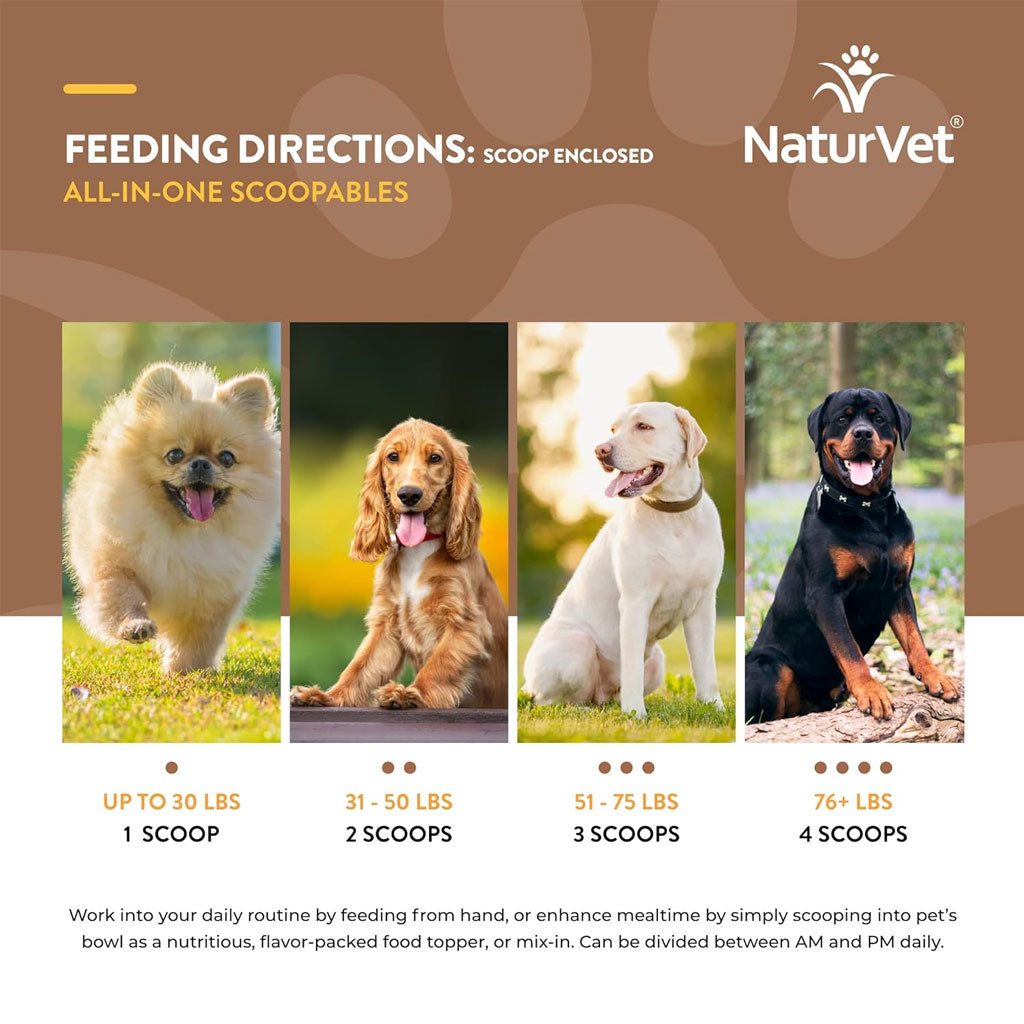 NaturVet Scoopables All-In-One Daily Essentials Plus 4-in-1 Support for Dogs, 11-oz