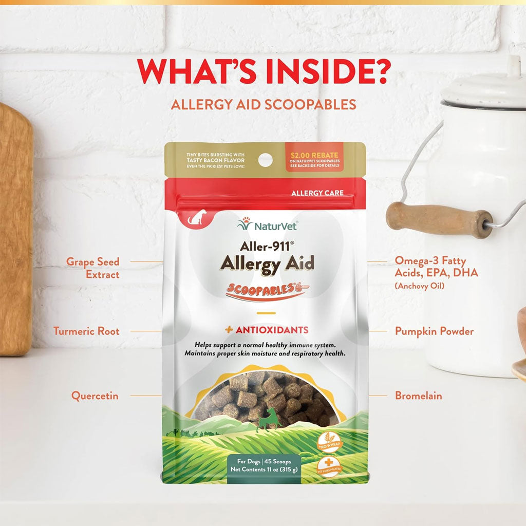 NaturVet Scoopables Aller-911 Allergy Aid Plus Antioxidants for Dogs (11 oz)