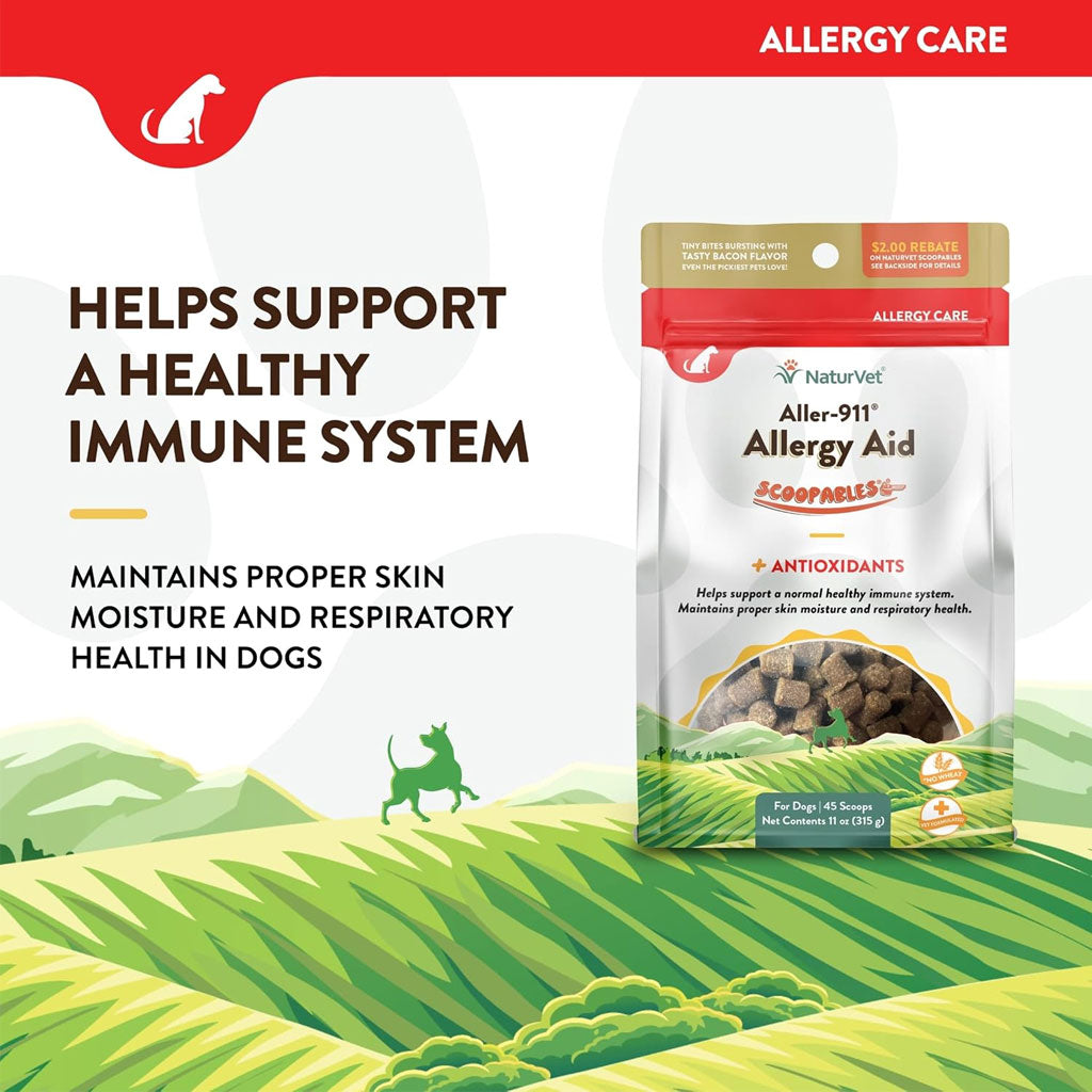 NaturVet Scoopables Aller-911 Allergy Aid Plus Antioxidants for Dogs (11 oz)
