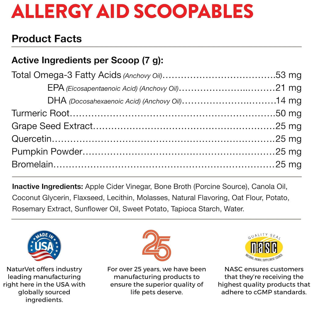 NaturVet Scoopables Aller-911 Allergy Aid Plus Antioxidants for Dogs (11 oz)