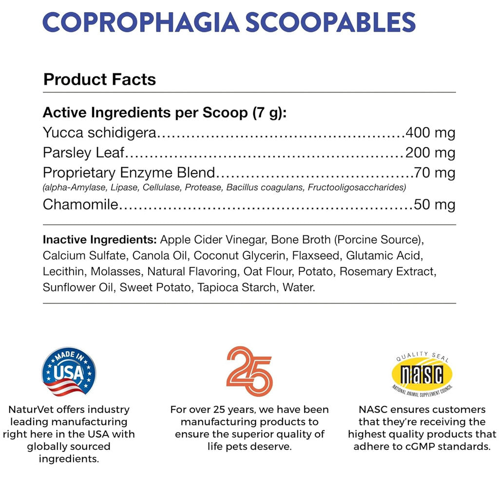 NaturVet Scoopables Coprophagia Stool Eating Deterrent Plus Breath Aid for Dogs, 11-oz