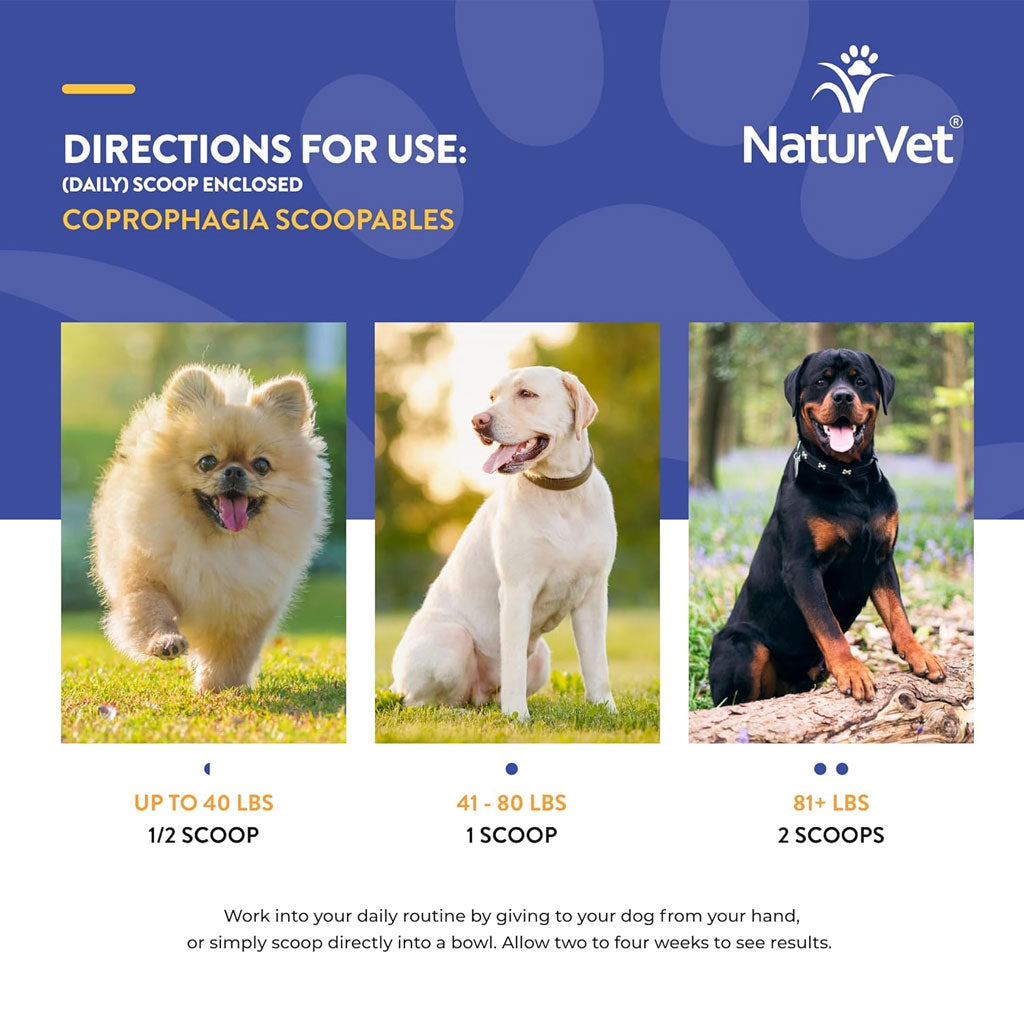NaturVet Scoopables Coprophagia Stool Eating Deterrent Plus Breath Aid for Dogs, 11-oz