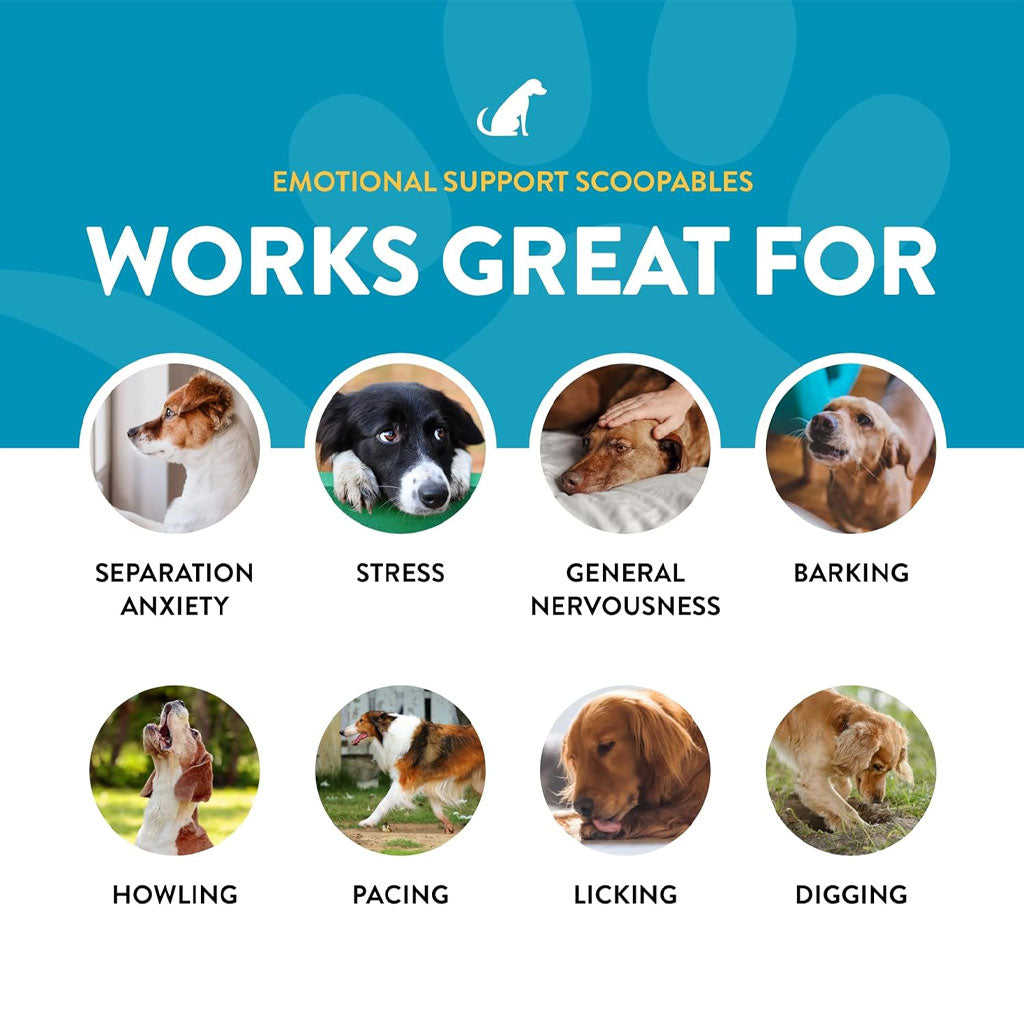 NaturVet Scoopables Emotional Support Daily Calming Aid Plus 24/7 Support for Dogs, 11-oz