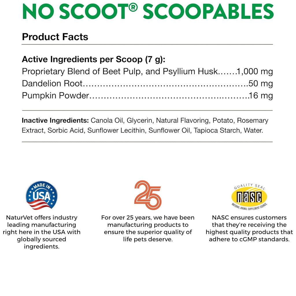 NaturVet Scoopables No Scoot Anal Gland Support Plus Pumpkins For Dogs, 11-oz