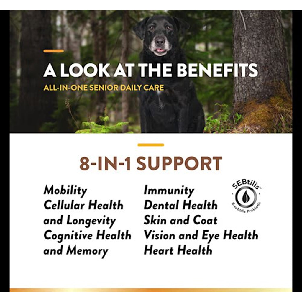 NaturVet Senior Daily Care Multi-Benefit 8-in-1 Support For Dogs (60 Soft Chews)