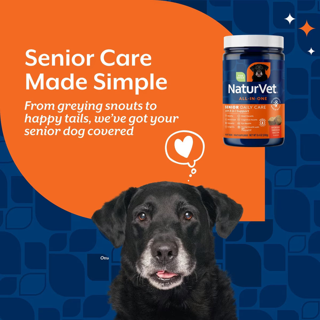 NaturVet Senior Daily Care Multi-Benefit 8-in-1 Support For Dogs (60 Soft Chews)