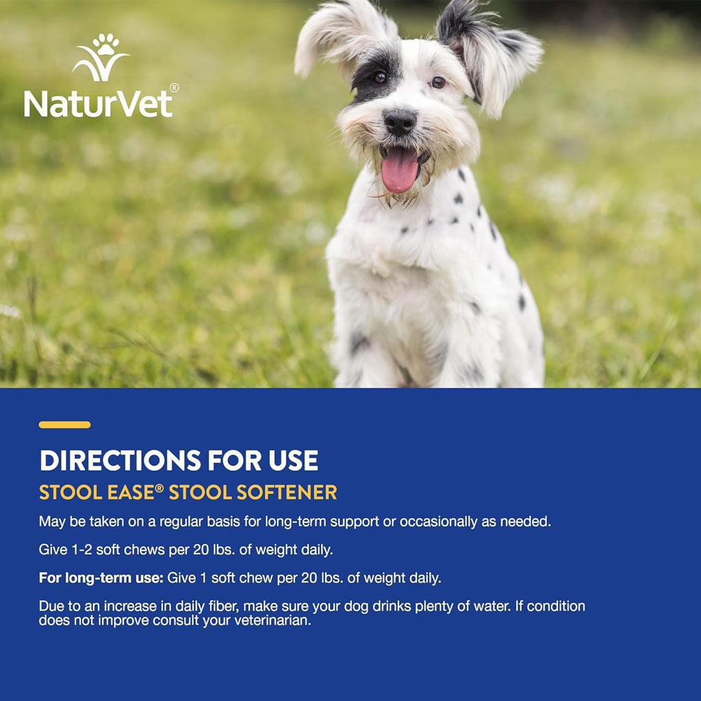 NaturVet Stool Ease Soft Chews Stool Softener with Pumpkin for Dogs, 40 count