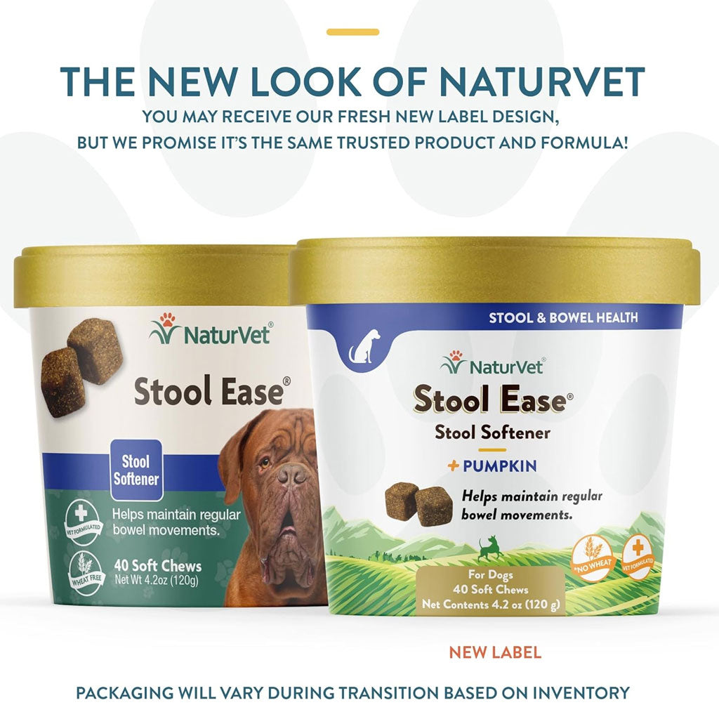 NaturVet Stool Ease Soft Chews Stool Softener with Pumpkin for Dogs, 40 count