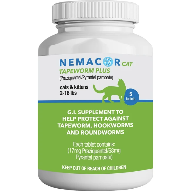 Nemacor Cat Tapeworm Plus for Cats & Kittens 2-16 lbs
