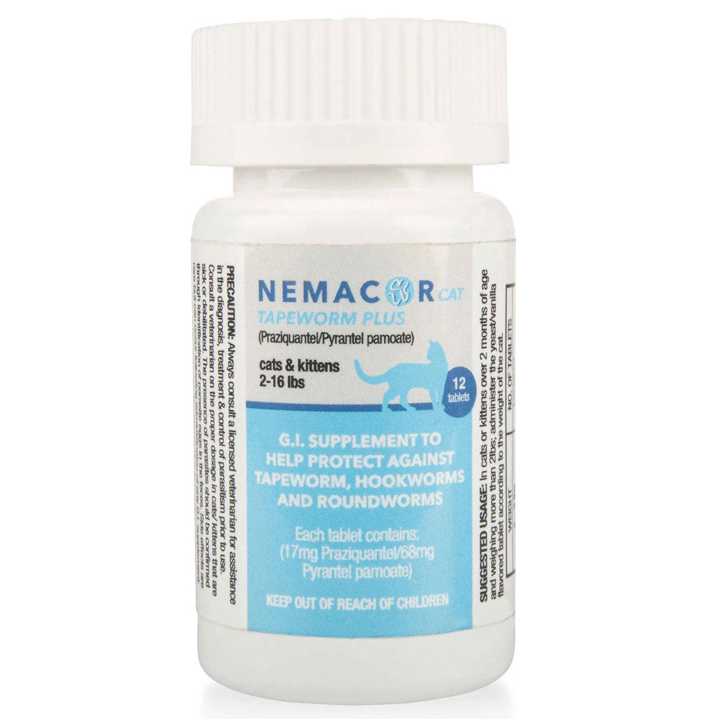 Nemacor Cat Tapeworm Plus for Cats & Kittens 2-16 lbs