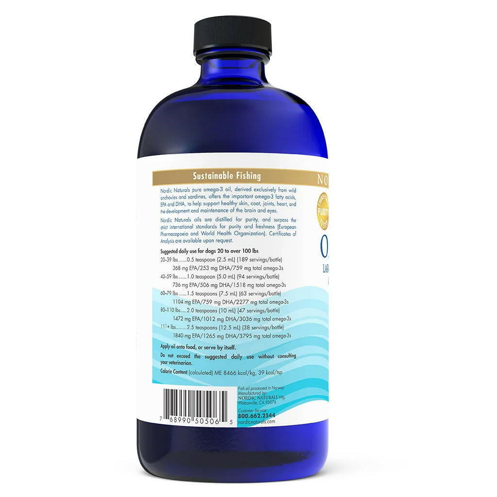 Nordic Naturals Omega-3 Pet Oil Supplements For Large to Very Large Breed Dogs, 16-oz