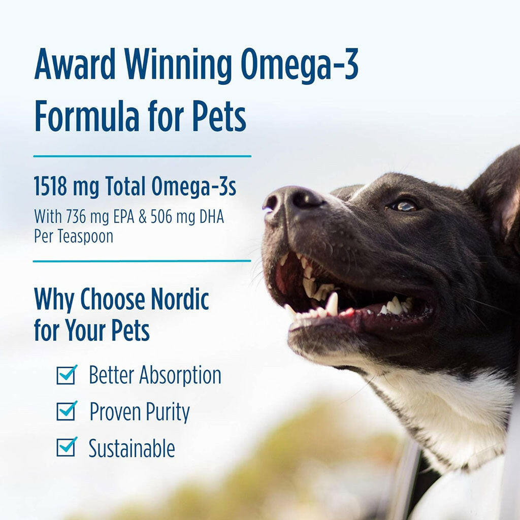 Nordic Naturals Omega-3 Pet Oil Supplements For Medium to Large Breed Dogs, 8-oz