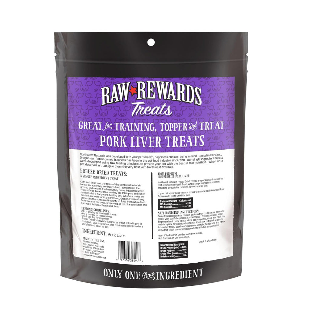 Northwest Naturals Freeze-Dried Pork Liver Treats for Dogs & Cats