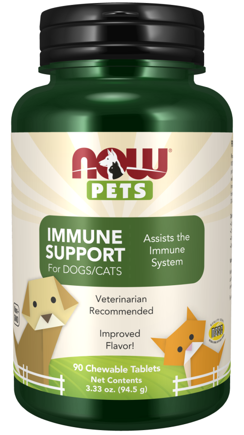 NOW Pets Immune Support Dog & Cat Supplement, 90 ct