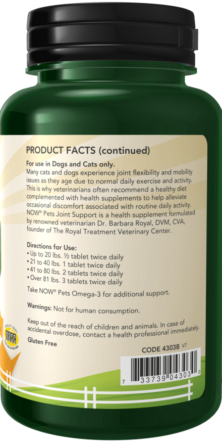 NOW Pets Joint Support Dog & Cat Supplement, 90 count