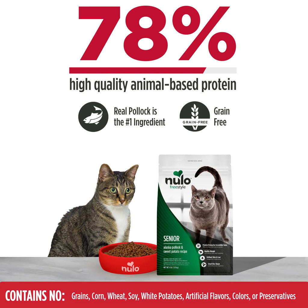 Nulo FreeStyle Grain Free Alaska Pollock, Duck & Sweet Potato Senior Dry Cat Food