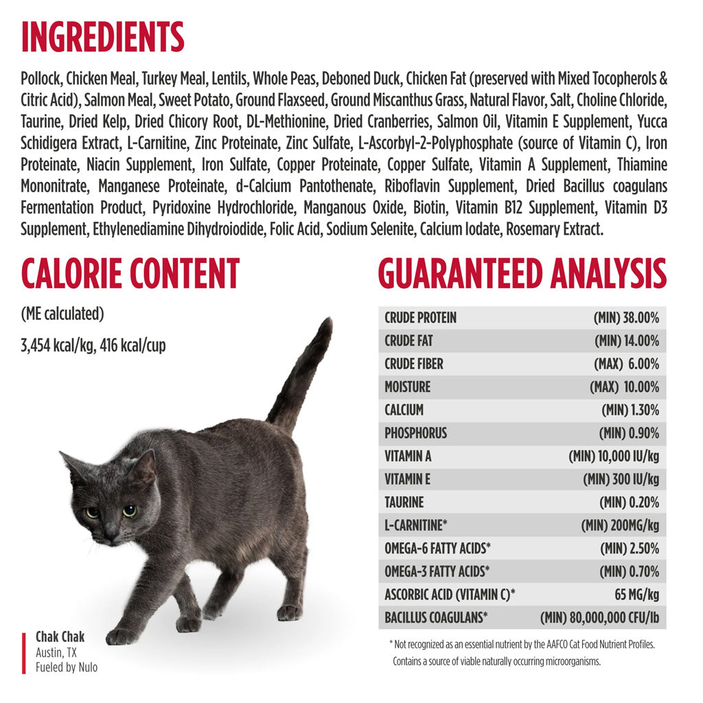 Nulo FreeStyle Grain Free Alaska Pollock, Duck & Sweet Potato Senior Dry Cat Food