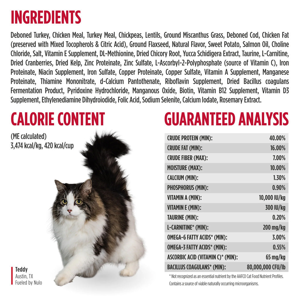 Nulo FreeStyle Hairball Management Grain Free Turkey & Cod Dry Cat Food