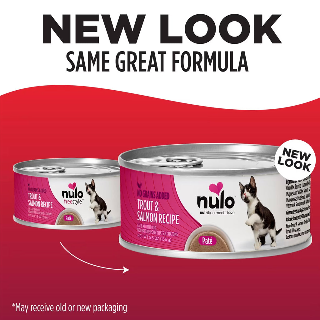 Nulo Grain-Free Trout & Salmon Recipe Pate Wet Canned Food for Cats & Kittens, 5.5-oz, case of 24