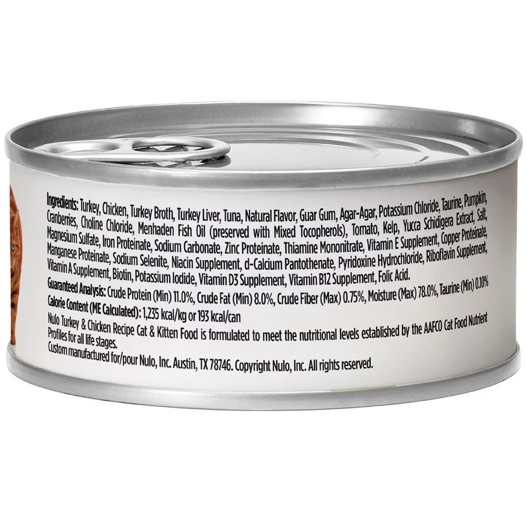 Nulo Grain-Free Turkey & Chicken Recipe Pate Wet Canned Food for Cats & Kittens