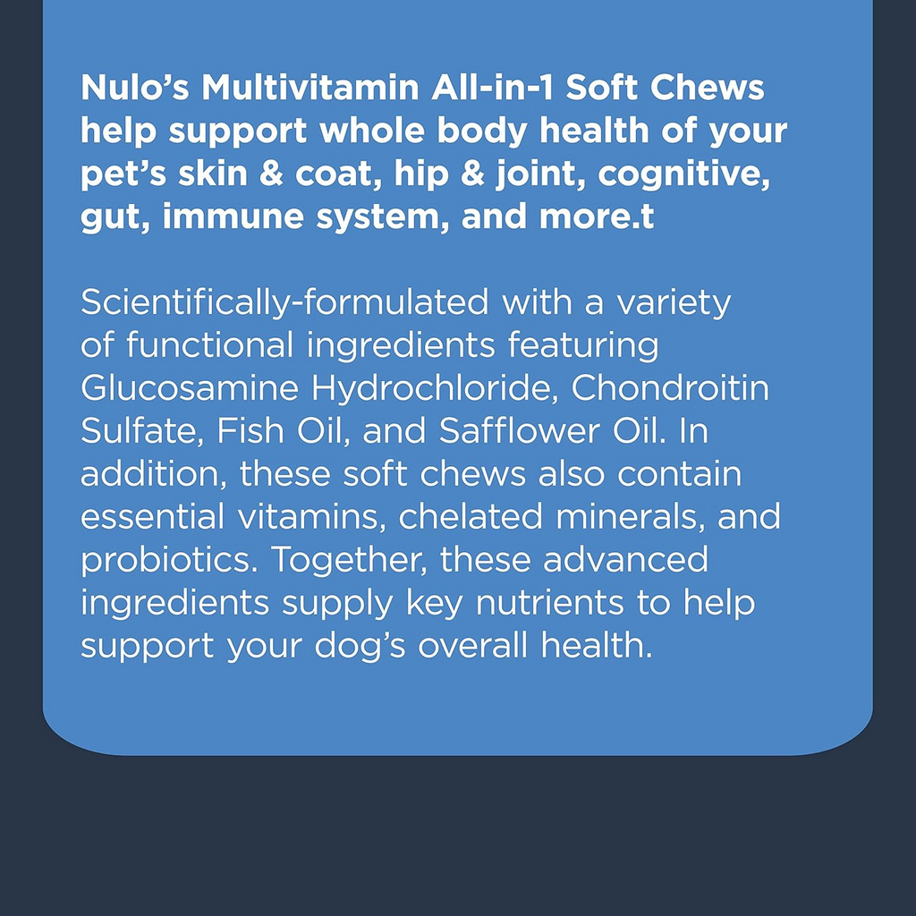 Nulo Multifunctional Advanced All-in-1 Supplement for Dogs (90 soft chews)