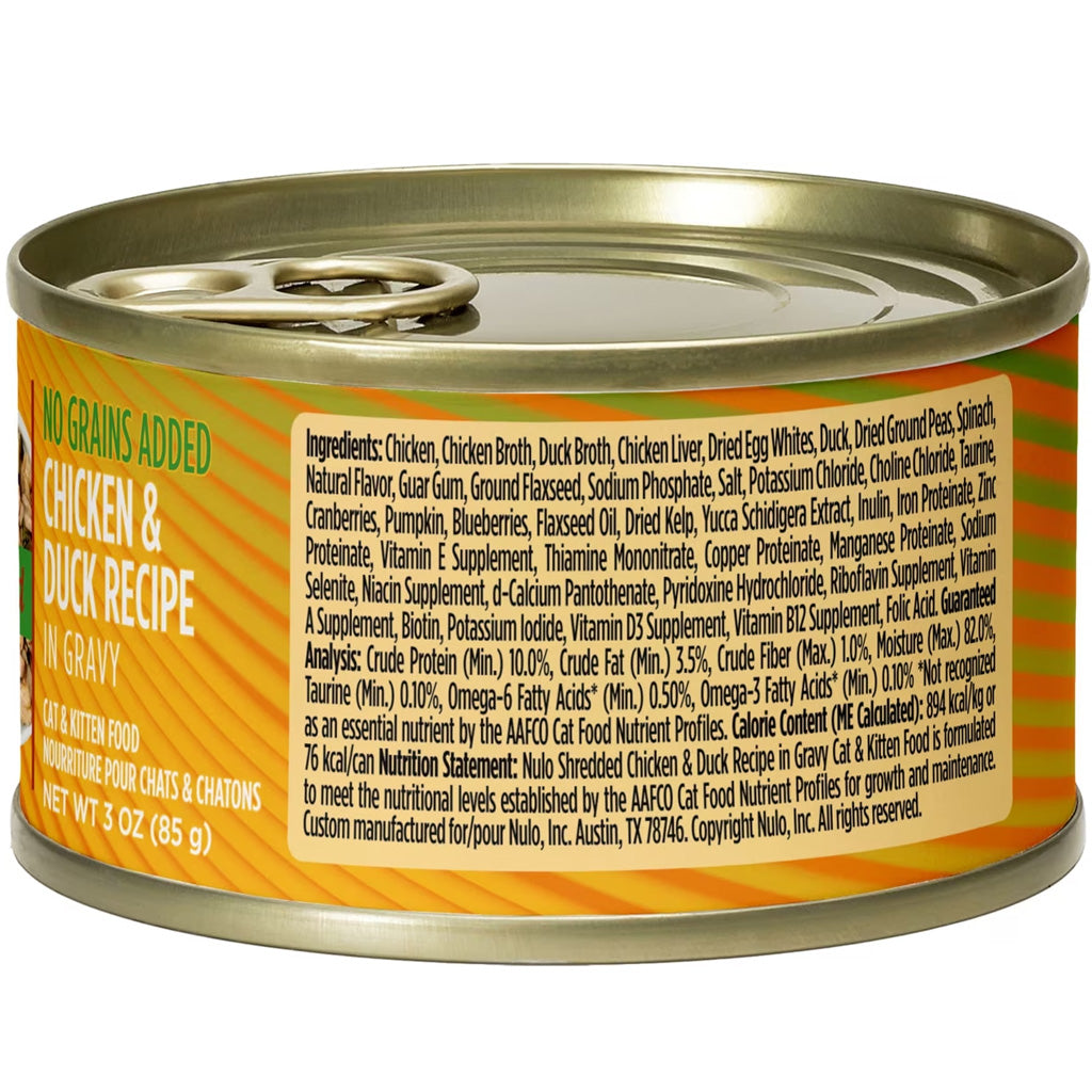 Nulo Shredded Grain-Free Canned Cat & Kitten Food in Gravy, 3-oz, case of 24