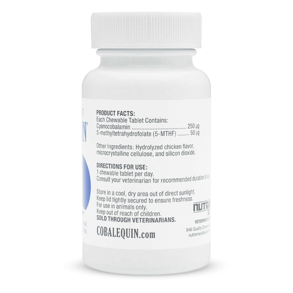Nutramax Cobalequin B12 Supplement for Cats and Small Dogs, 45 Chewable Tablets