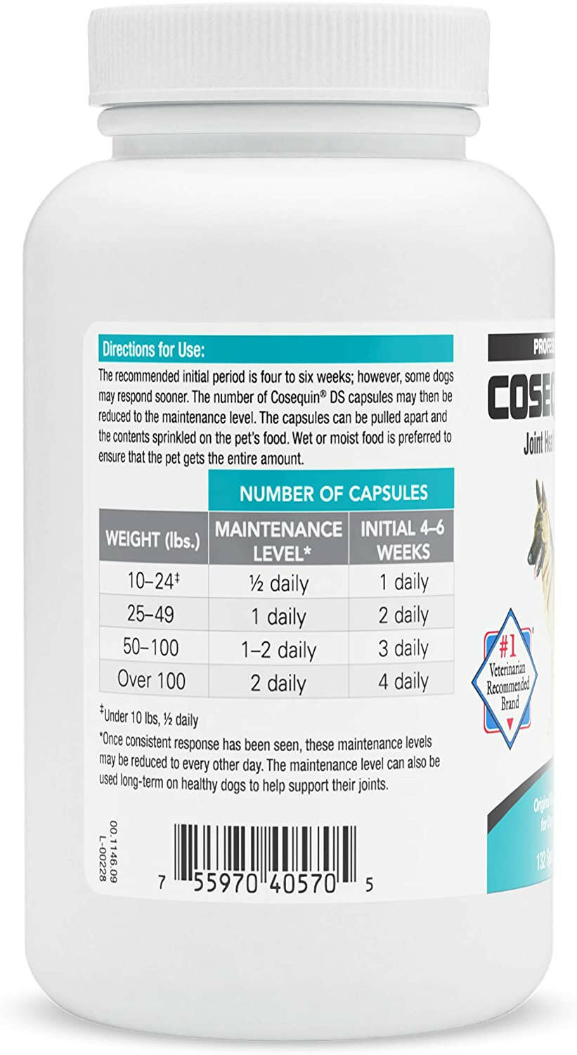 Nutramax Cosequin DS Joint Health Supplement for Dogs - With Glucosamine and Chondroitin, 132 Capsules