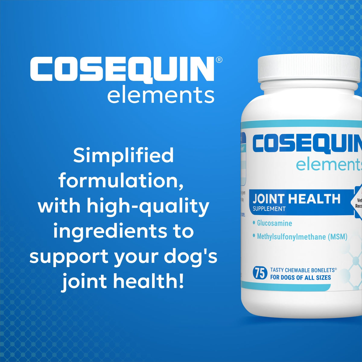 Nutramax Cosequin Standard Strength Joint Health Supplement for Dogs, With Glucosamine and MSM, 75 Chewable Tablets
