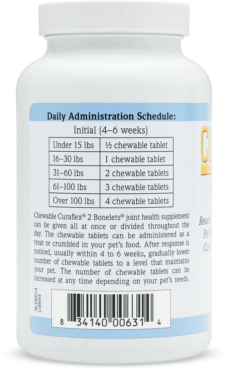 Nutramax Curaflex 2 Joint Health Supplement for Dogs, 120 Chewable Tablets