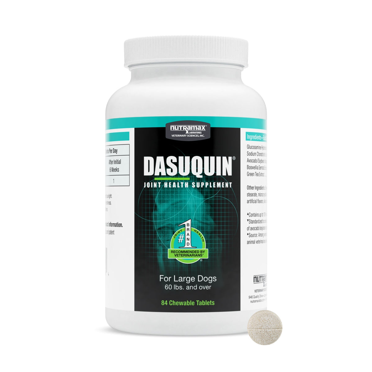 Nutramax Dasuquin Joint Health Supplement for Large Dogs - With Glucosamine, Chondroitin, ASU, Boswellia Serrata Extract, and Green Tea Extract, Chewable Tablets