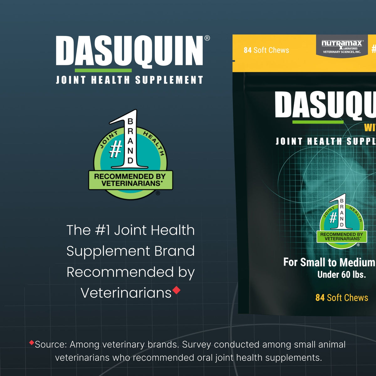 Nutramax Dasuquin Joint Health Supplement for Small to Medium Dogs - With Glucosamine, Chondroitin, ASU, MSM, Boswellia Serrata Extract, Green Tea Extract, Soft Chews