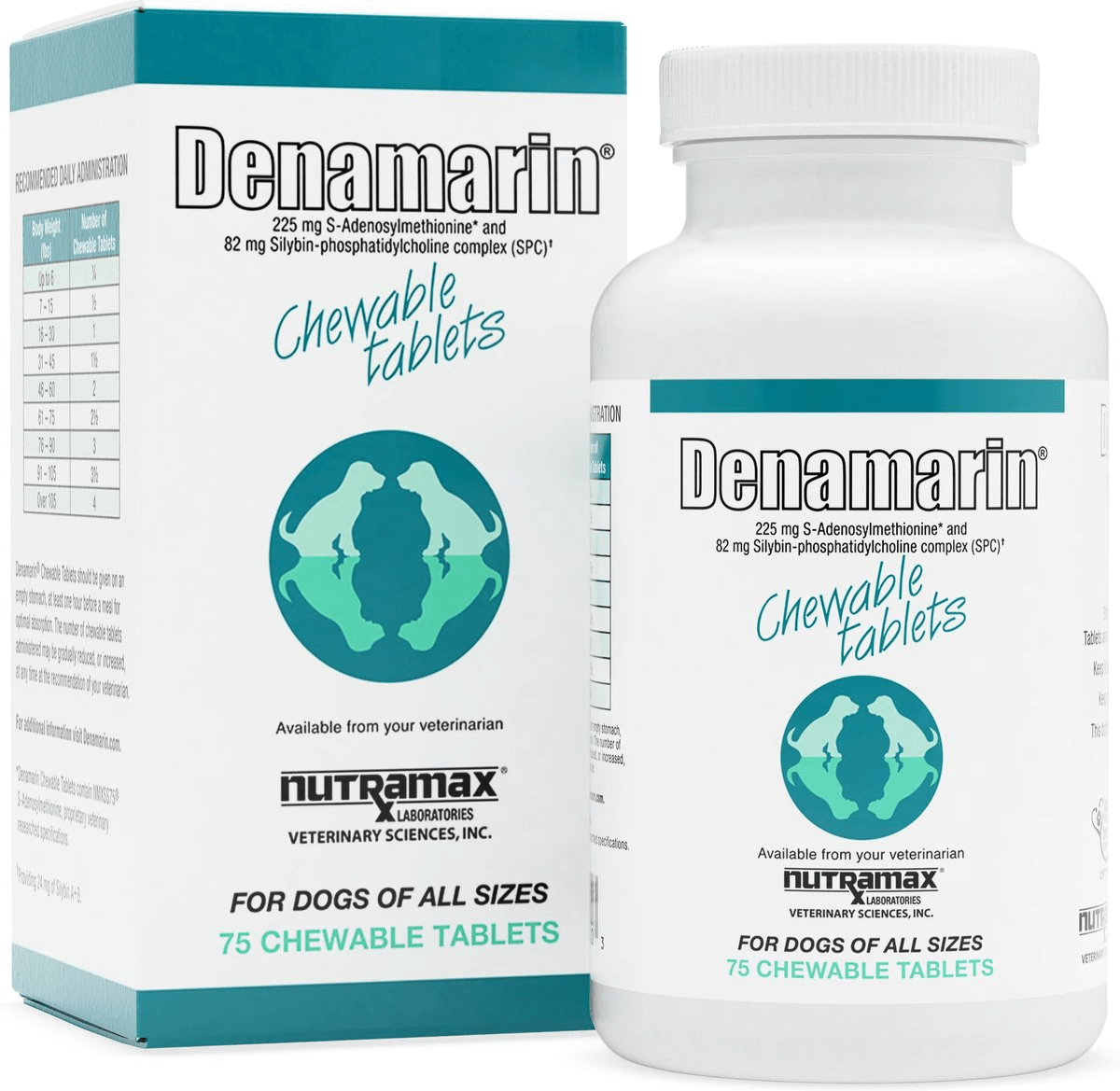 Nutramax Denamarin Liver Health Supplement for Dogs of All Sizes, With S-Adenosylmethionine (SAMe) and Silybin