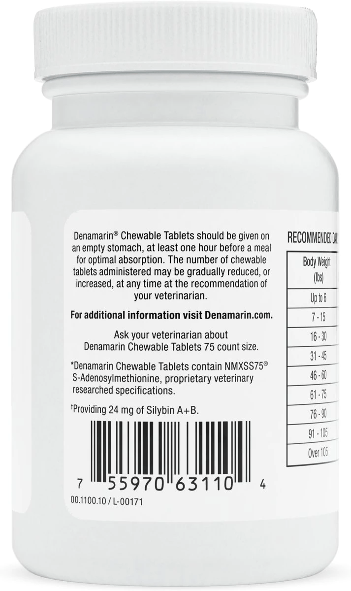 Nutramax Denamarin Liver Health Supplement for Dogs of All Sizes, With S-Adenosylmethionine (SAMe) and Silybin