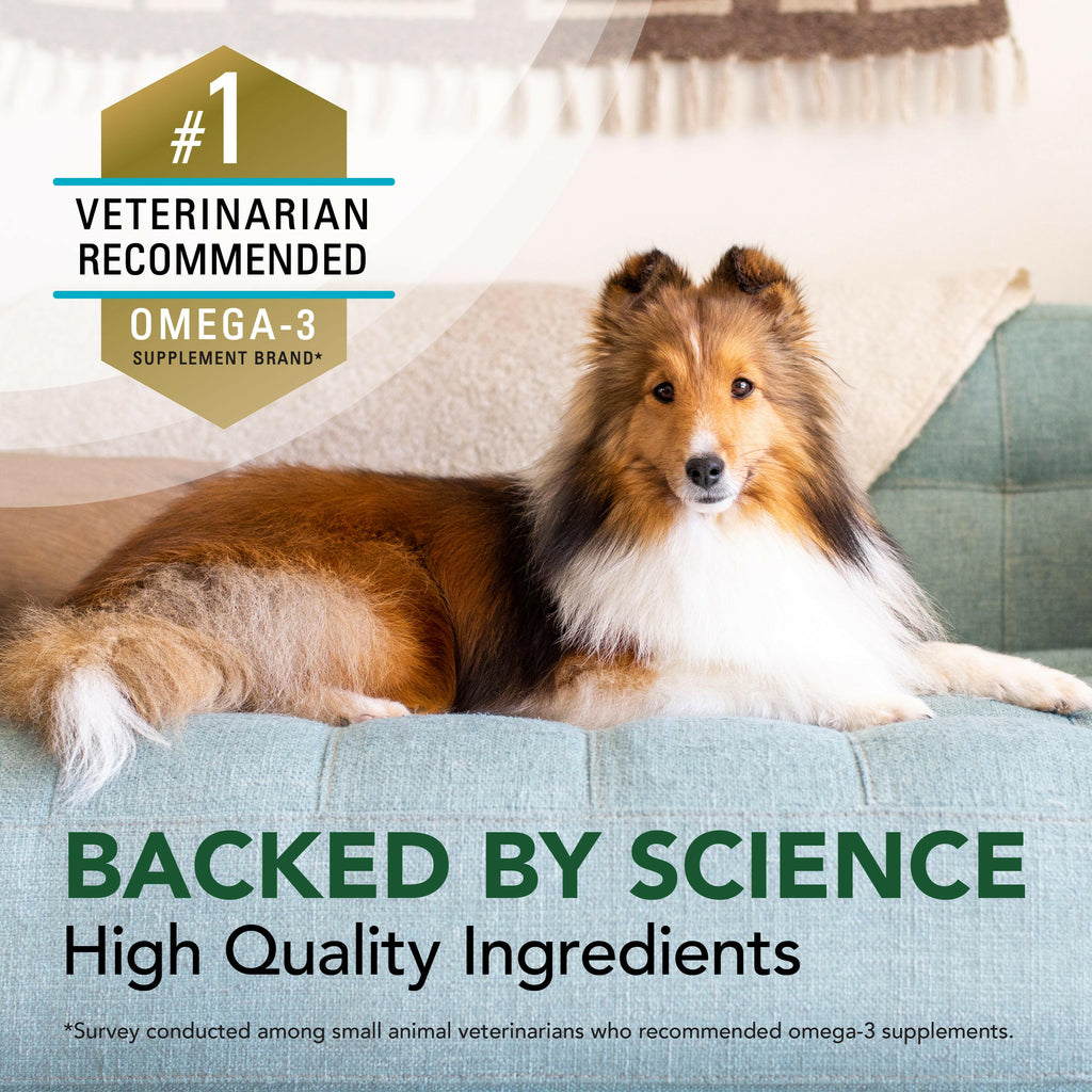 Nutramax Welactin Omega-3 Fish Oil Skin and Coat Health Supplement for Dogs, 120 Softgels