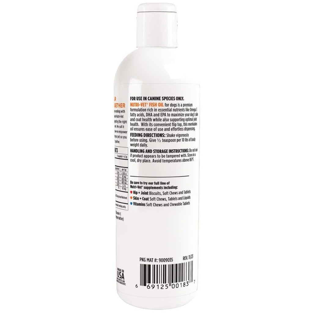 Nutri-Vet Fish Oil Liquid Supplement for Dogs (12 oz)