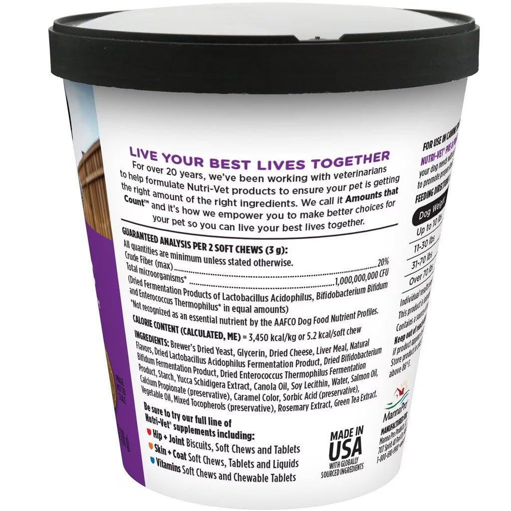Nutri-Vet Pre & Probiotic Digestive Supplement for Dogs, 120 soft chews