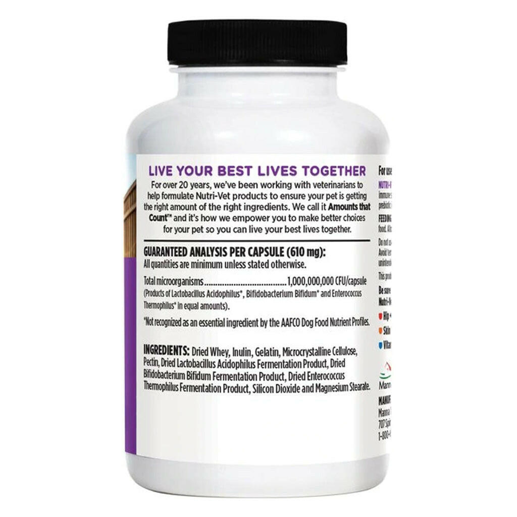 Nutri-Vet Probiotic Digestive Supplement for Dogs (60 capsules)