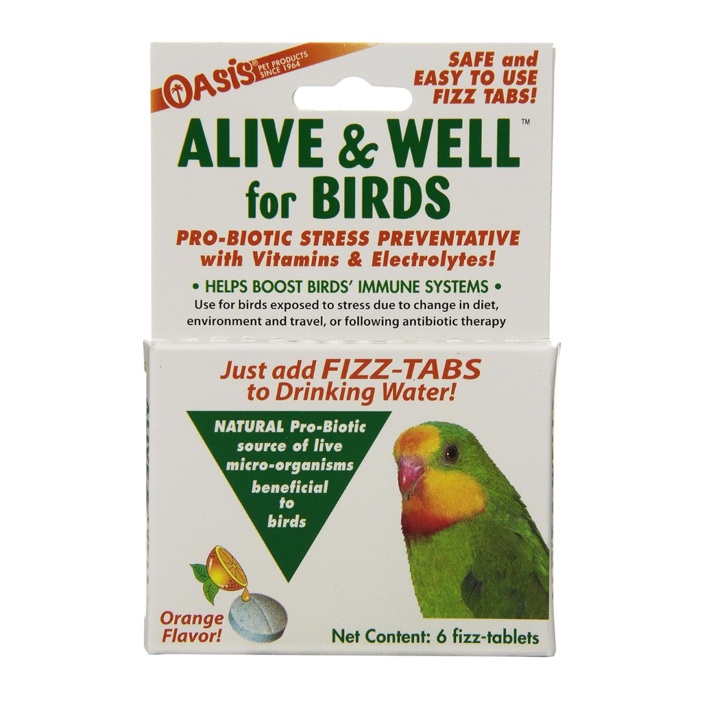 Oasis Alive & Well Probiotic Fizz-Tablets for Birds (6 ct)
