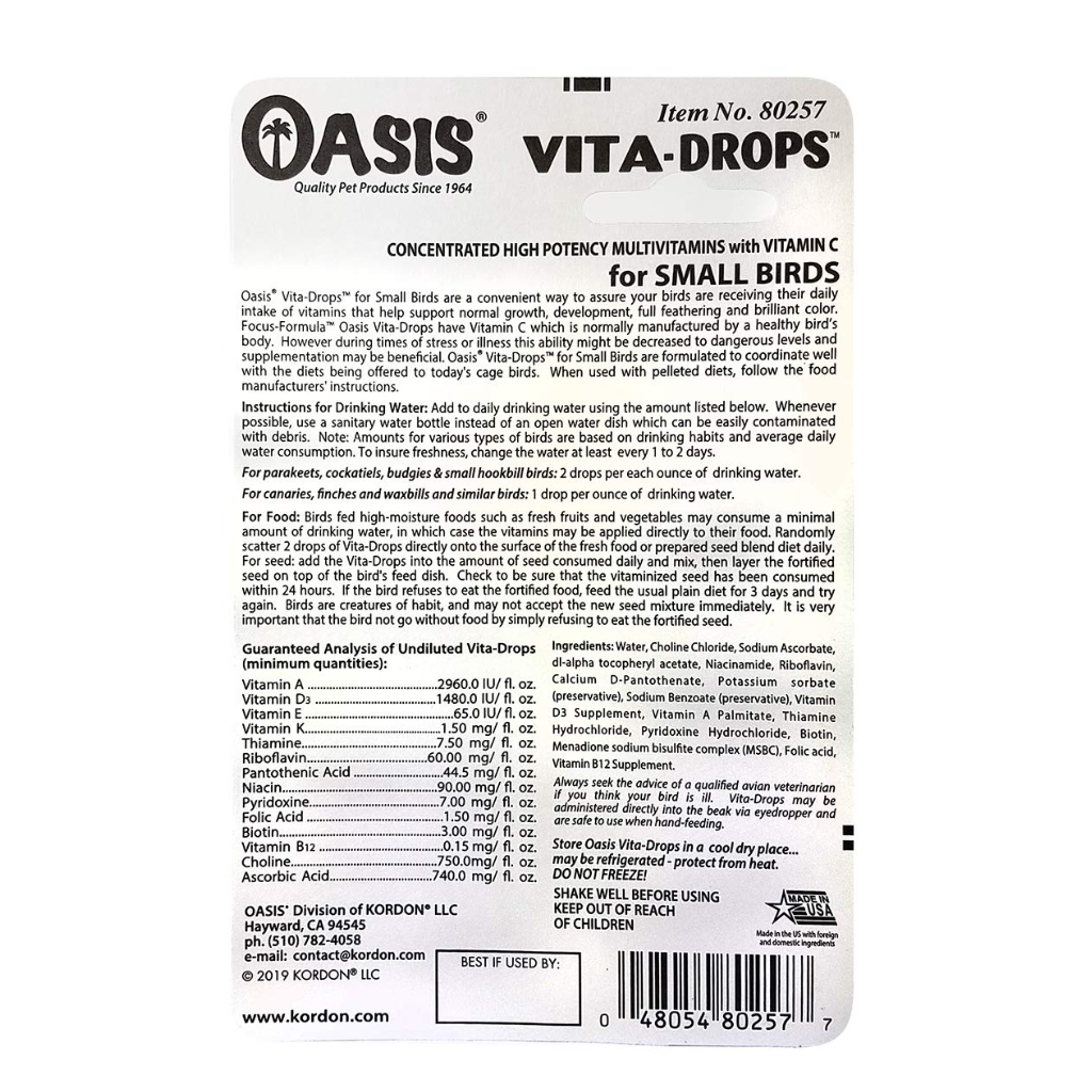 Oasis Vita E-Z-MIST Multivitamin Spray for Small Birds (2 oz)