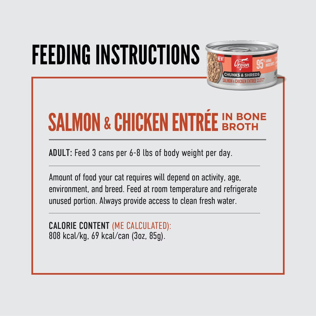 ORIJEN Chunks & Shreds Entrée in Bone Broth Wet Cat Food