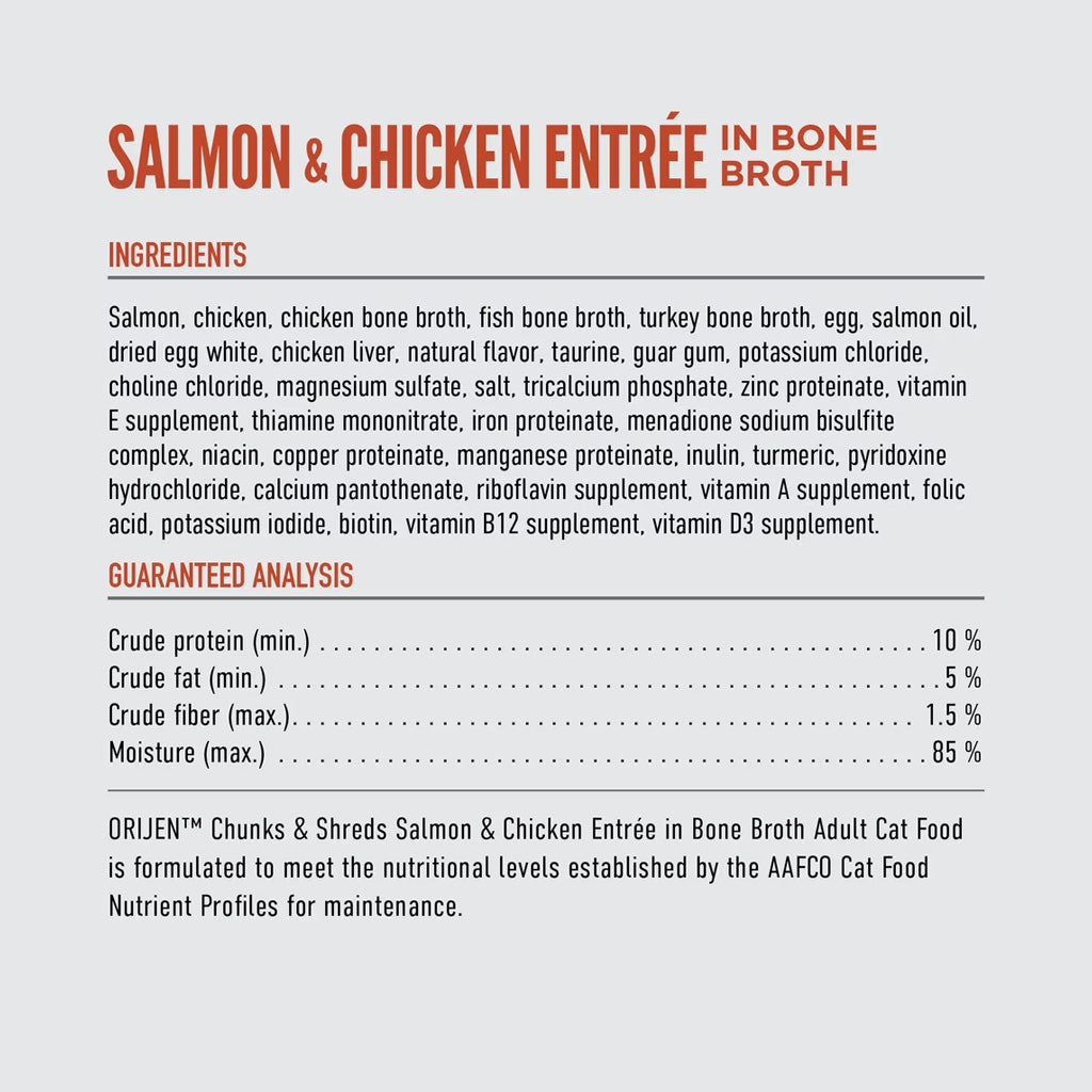 ORIJEN Chunks & Shreds Entrée in Bone Broth Wet Cat Food