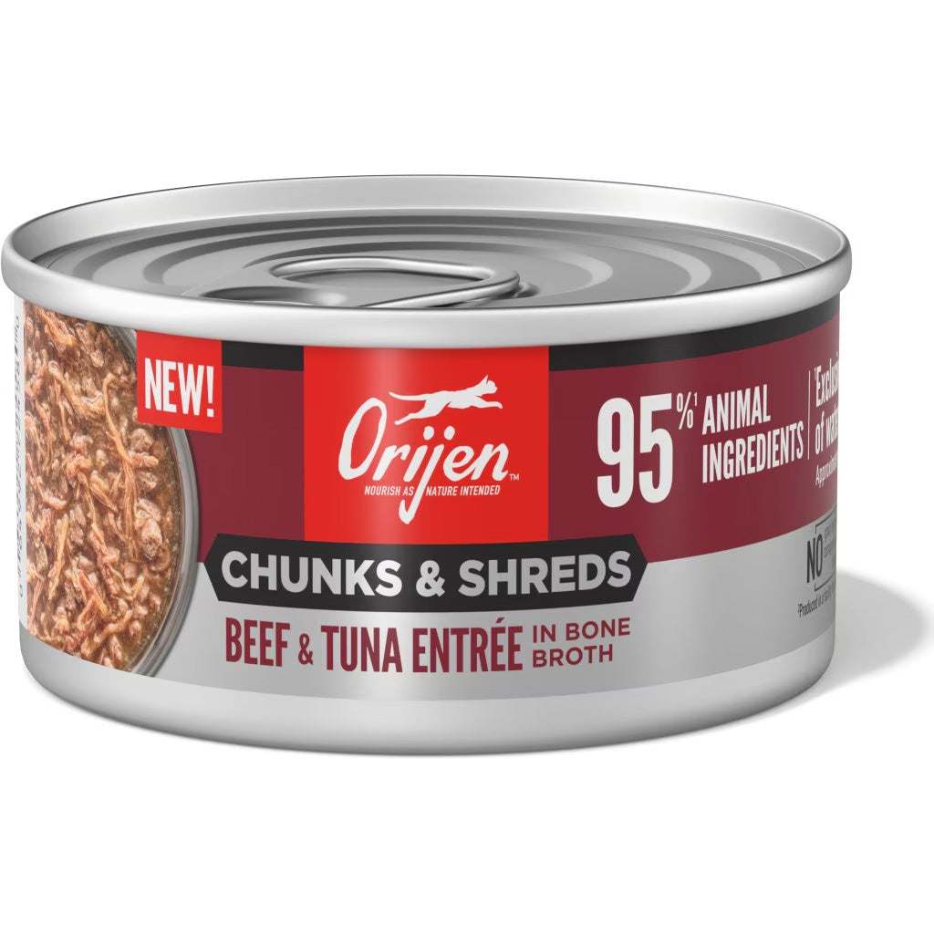 ORIJEN Chunks & Shreds Entrée in Bone Broth Wet Cat Food