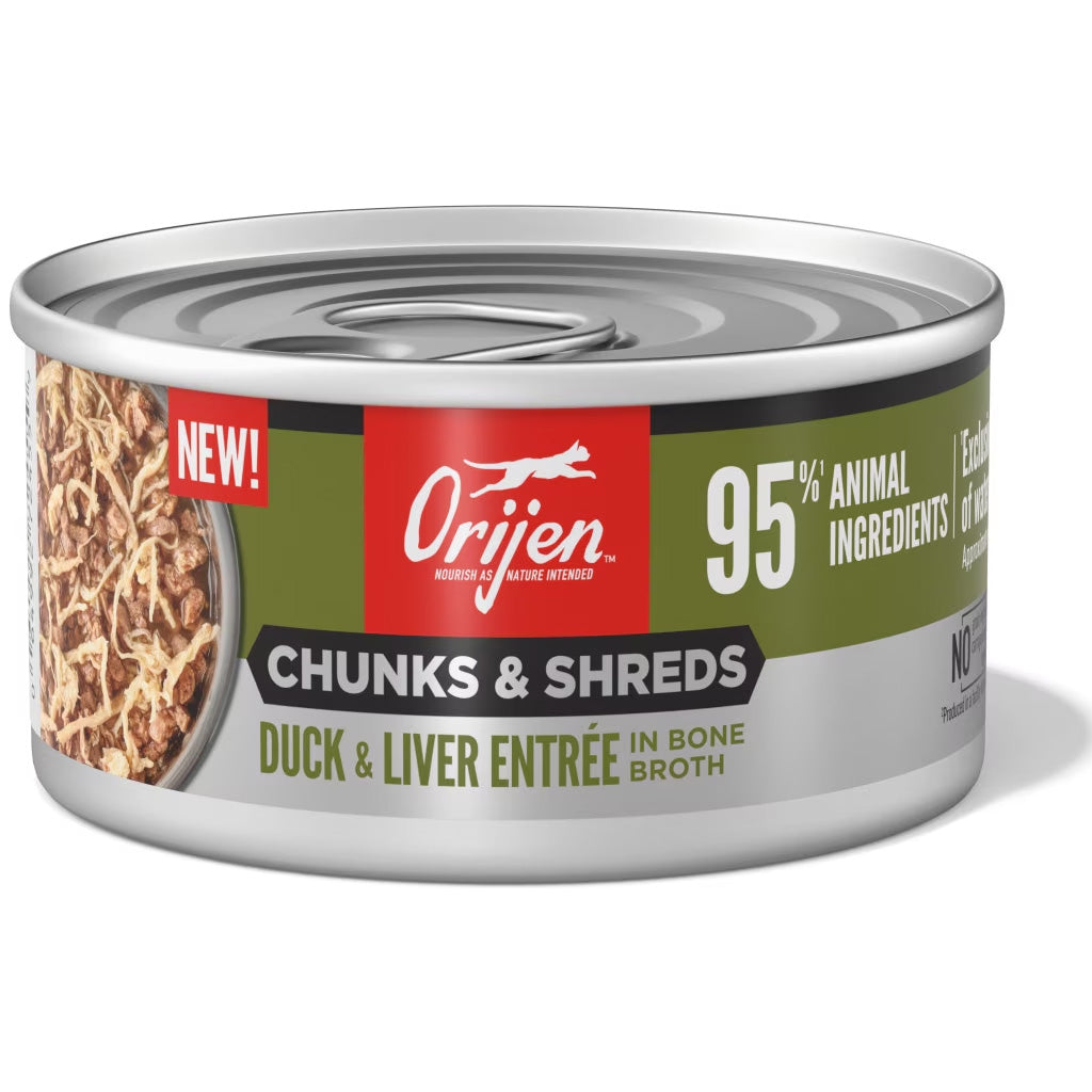 ORIJEN Chunks & Shreds Entrée in Bone Broth Wet Cat Food