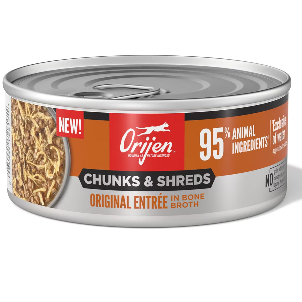 ORIJEN Chunks & Shreds Entrée in Bone Broth Wet Cat Food
