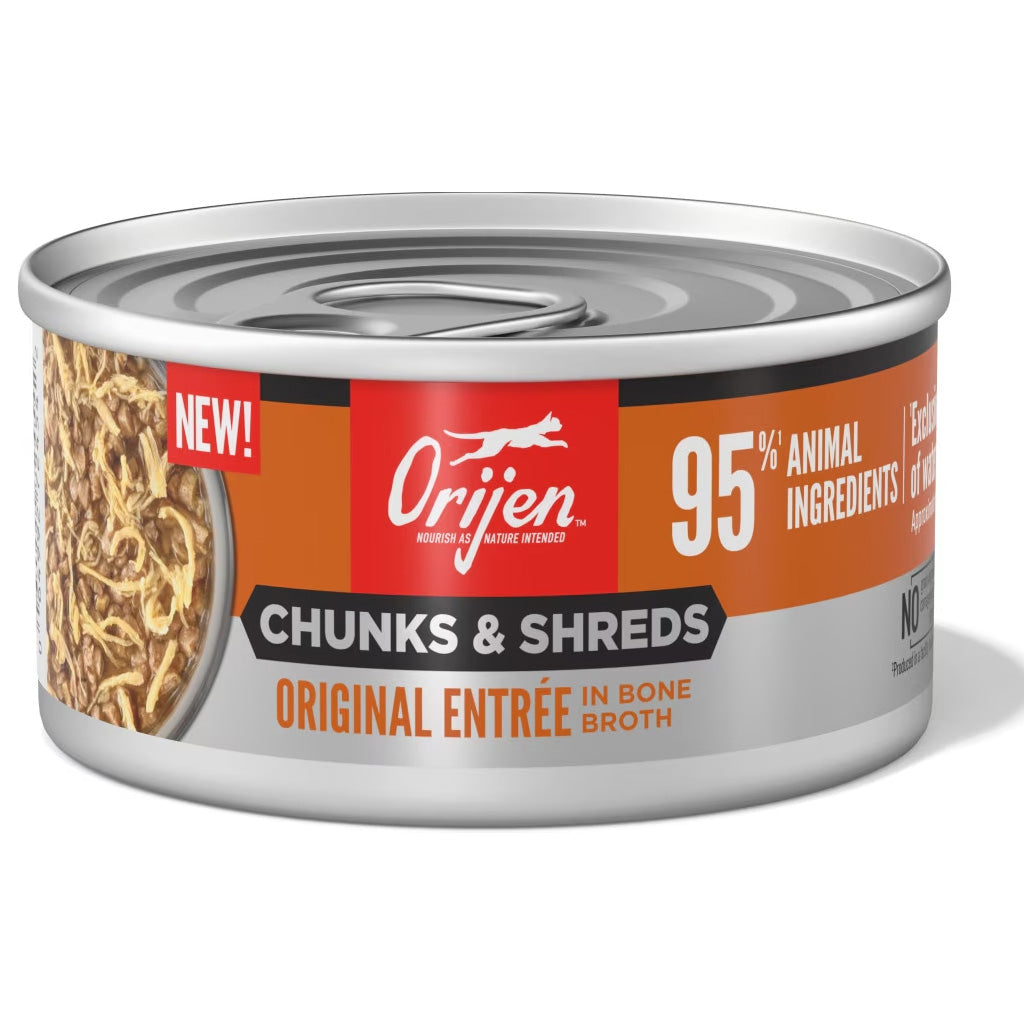 ORIJEN Chunks & Shreds Entrée in Bone Broth Wet Cat Food