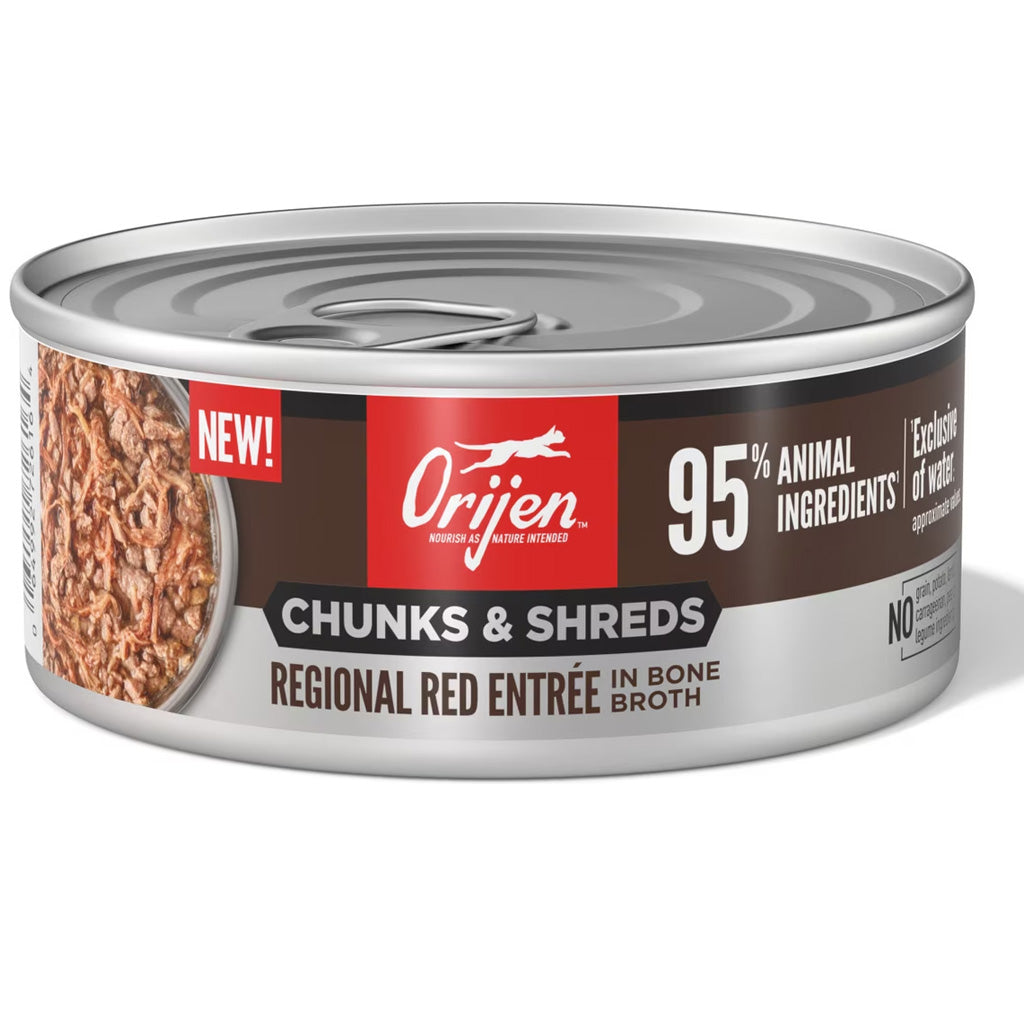 ORIJEN Chunks & Shreds Entrée in Bone Broth Wet Cat Food
