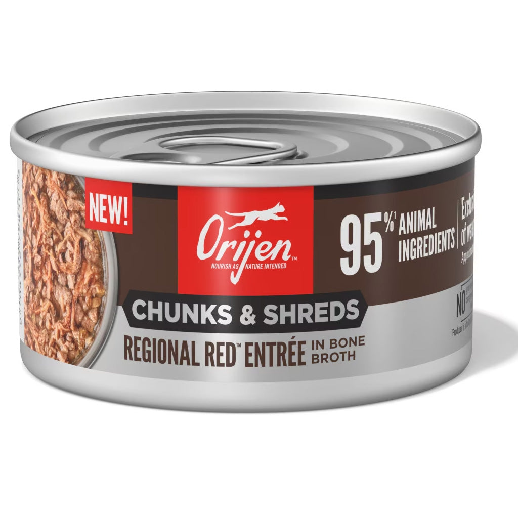 ORIJEN Chunks & Shreds Entrée in Bone Broth Wet Cat Food